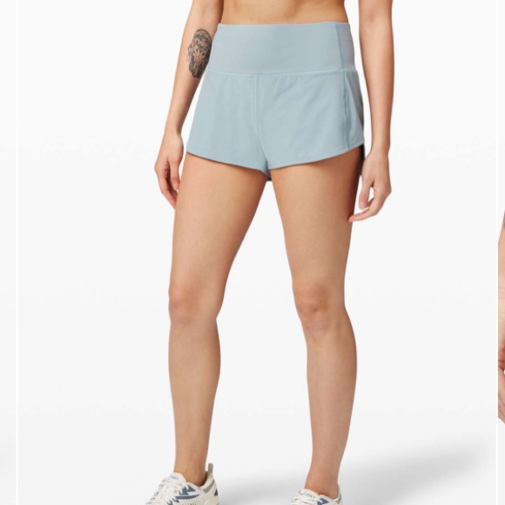 Lululemon Speed Up High Rise Shorts 2.5” Blue Cast
